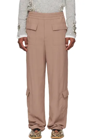 DRIES VAN NOTEN Pantalon cargo rose en sergé