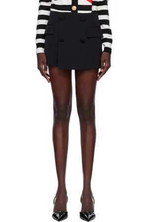 Balmain Jupe-short GDP noire à boutons et à quatre poches