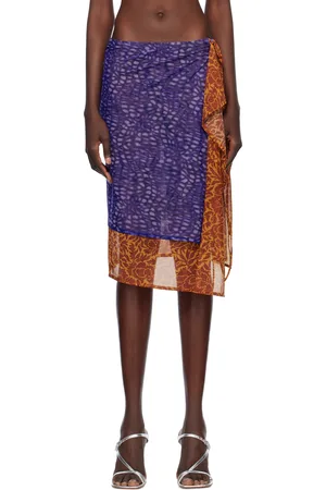 DRIES VAN NOTEN Jupe midi étagée mauve