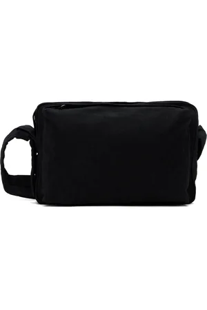Solid Sac à bandoulière noir en denim floqué à effet délavé