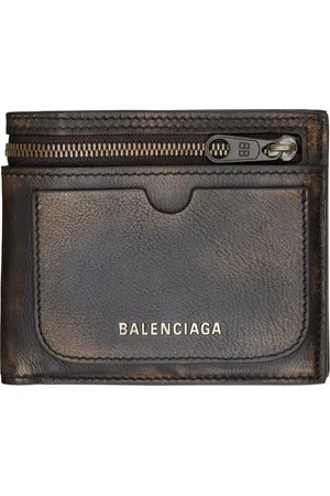 Balenciaga Portefeuille brun en cuir