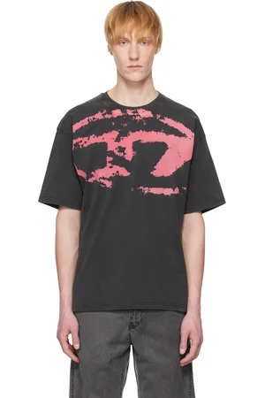 Diesel T-shirt droit R21 gris et rose