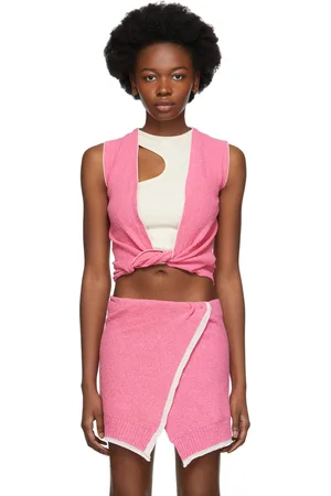 Jacquemus Gilet rose à nœud