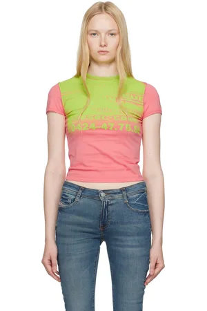Diesel T-shirt Uncutie-Long-Q6 rose