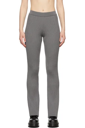 Ami Pantalon de survêtement gris en tricot côtelé