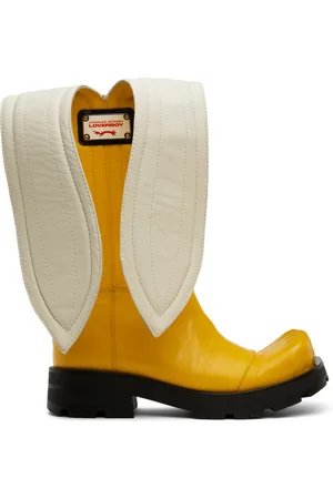 Charles Jeffrey Loverboy Bottes Moggies jaunes à col en forme de banane