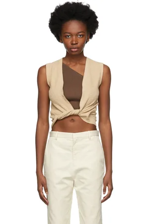Jacquemus Gilet beige à nœud