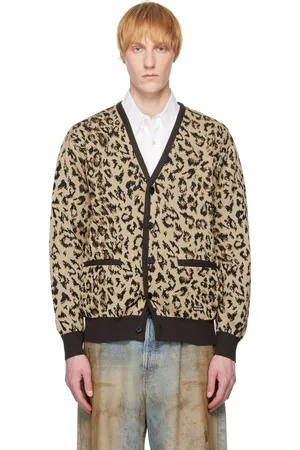 Wacko Maria Cardigan en tricot à motif léopard en jacquard