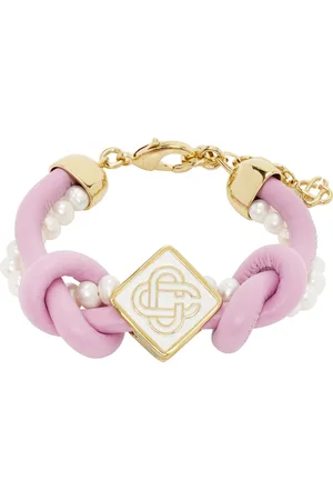 Casablanca Bracelet rose et blanc à perles et à nœuds
