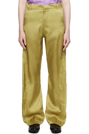 Edward Cuming Pantalon façon tailleur kaki à assemblage torsadé