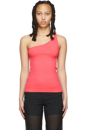 Helmut Lang Débardeur à bretelle unique torsadée rose