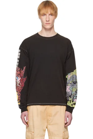 Diesel T-shirt à manches longues droit R4 noir