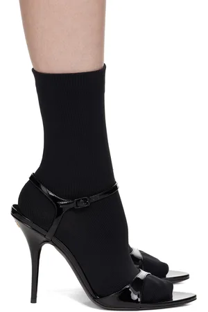 Balenciaga Sandales à talon Avenue 110 noires à empiècement de style chaussette