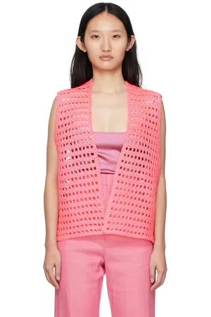 Jacquemus Gilet rose en crochet