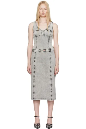 Diesel Robe midi Inny grise à motif trompe l