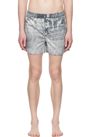 Diesel Maillot de bain Ken-37 gris et blanc à image trompe l