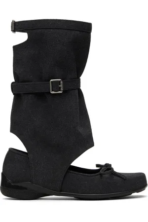 OPEN YY Bottes de style ballerine grises à découpes