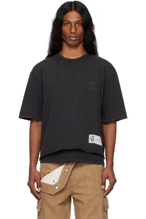 Le PÈRE T-shirt noir à bord brut