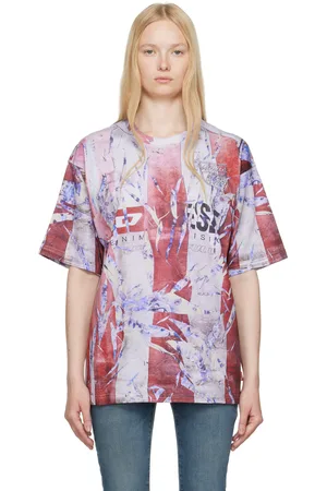 Diesel T-shirt droit R13 bleu et rouge