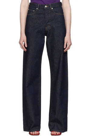 DRIES VAN NOTEN Jean droit bleu marine
