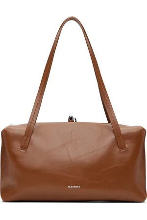 Jil Sander Sac Pillow brun clair à fermoir Goji