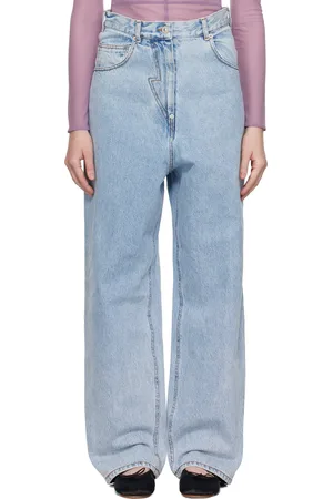 pushBUTTON Jean bleu à découpes de style culotte