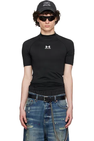 Balenciaga T-shirt noir à col cheminée édition Under Armour