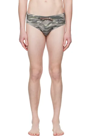 Diesel Slip de bain Alfie kaki à motif camouflage