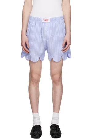 Charles Jeffrey Loverboy Short boxer bleu à bords festonnés