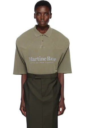 MARTINE ROSE Polo kaki à épaulettes