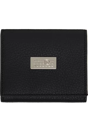 Maison Margiela Portefeuille à trois volets noir à logo numérique