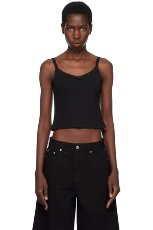 DUNST Camisole sans manches noire en pointelle