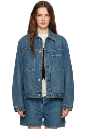Jil Sander Blouson bleu en denim à coupe classique