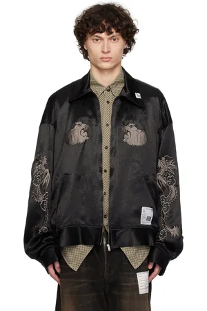Maison Mihara Yasuhiro Blouson de style sukajan noir à col classique