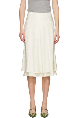 Jil Sander Jupe midi trapèze blanc cassé