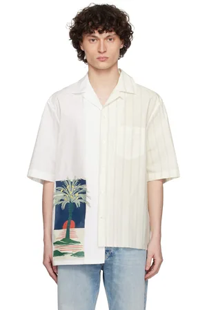 Lanvin Chemise asymétrique blanc cassé à image imprimée