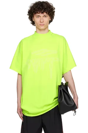 Balenciaga T-shirt surdimensionné jaune à logo 3B à effet liquide