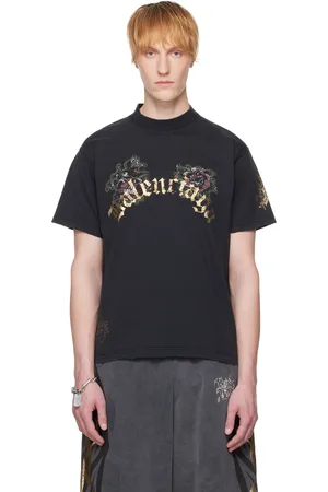 Balenciaga T-shirt noir à imprimés de style tatouage Tacky