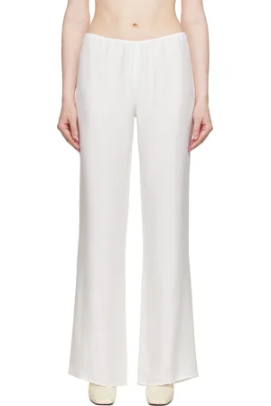 Colleen Allen Pantalon à enfiler blanc en soie