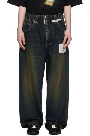Maison Mihara Yasuhiro Jean ample bleu marine - Amateur Sewn Like