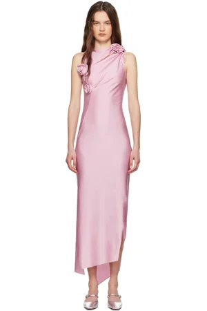 COPERNI Robe longue asymétrique rose à appliqués floraux
