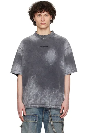 Balenciaga T-shirt ample gris à logos