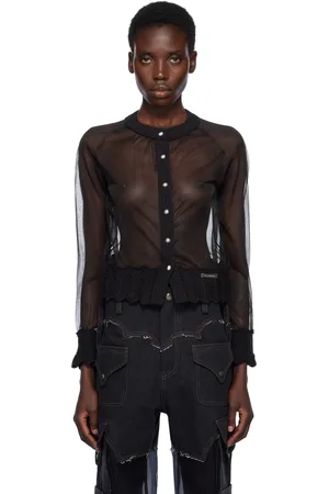 Andersson Bell Cardigan transparent noir en tricot