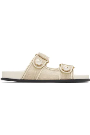 Jimmy Choo Sandales Fayence blanc cassé et doré