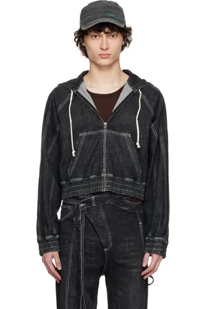 OTTOLINGER Blouson noir en denim à piqures contrastantes