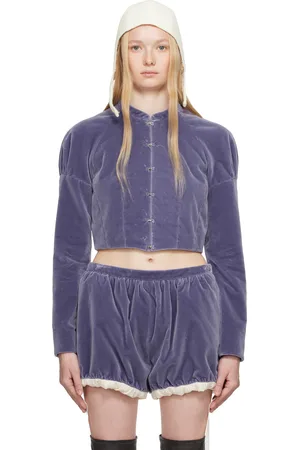 Colleen Allen Blouson de style corsage mauve en velours