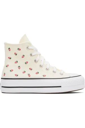 Converse Baskets Chuck Taylor All Star blanc cassé à motif de fraises brodé