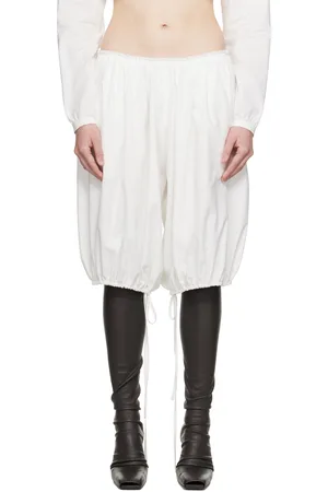 Colleen Allen Culotte bouffante blanche en coton à fronces
