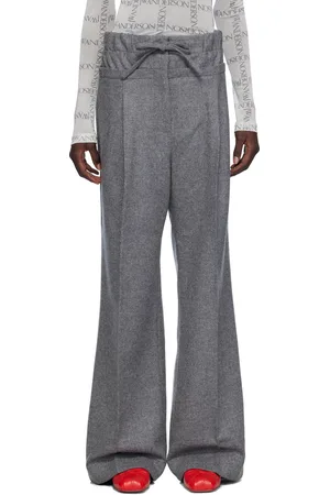J.W.Anderson Pantalon gris à taille étagée