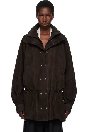 MAGDA BUTRYM Blouson cintré brun en cuir